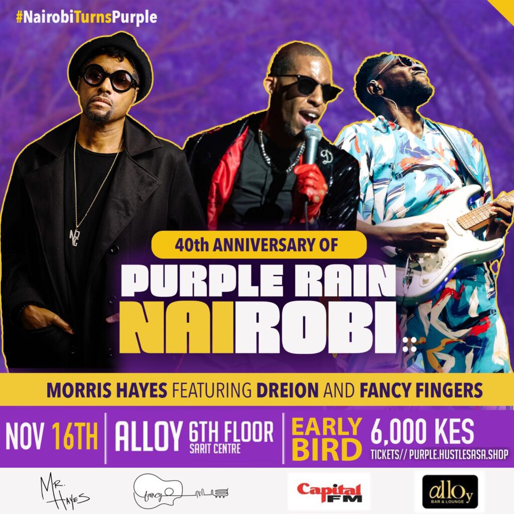 Nairobi Turns Purple : 40th Anniversary Of Purple Rain Morris Hayes To Play In Nairobi